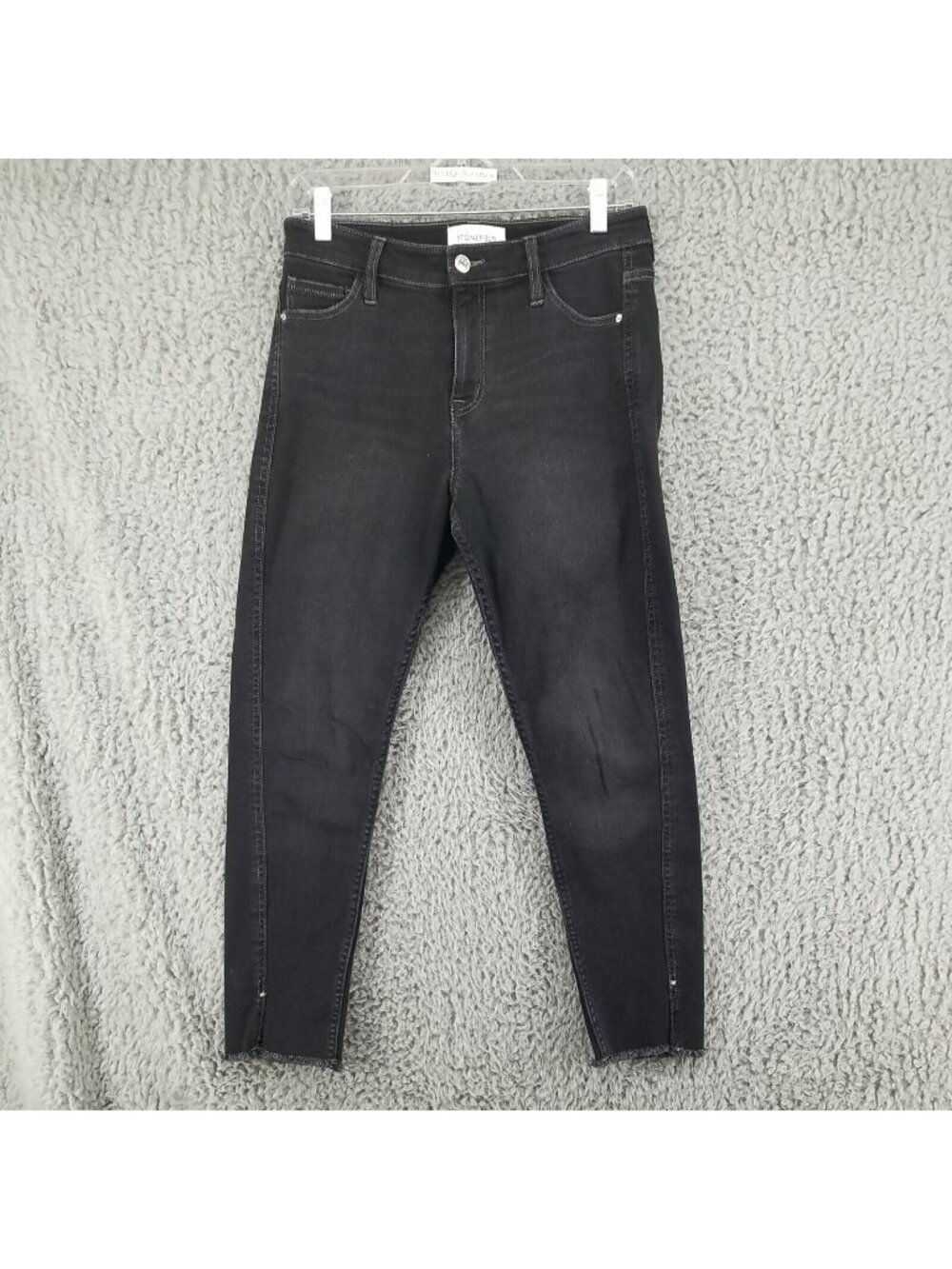 Stonefield Jeans Womens 28 Black Stretch Denim Conrad Ankle Skinny *Read*